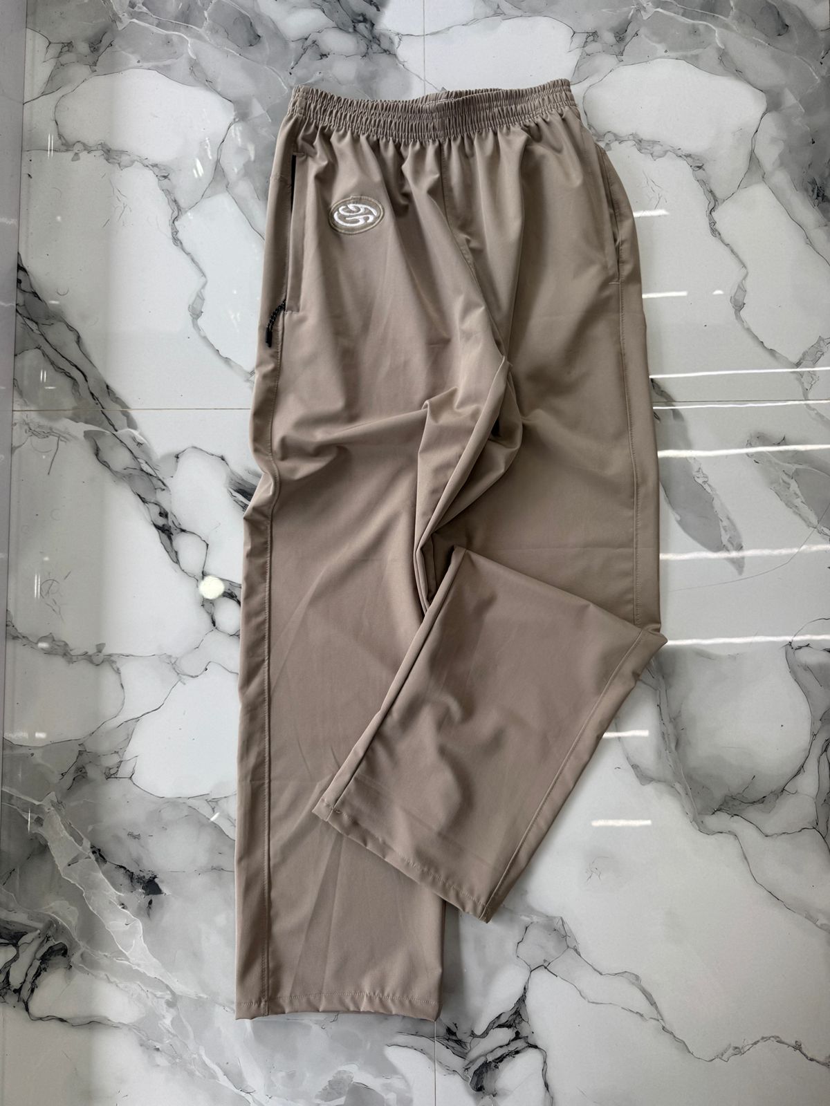 Premium Beige Athletic Track Pants for Men – Lightweight Casual Sports Joggers