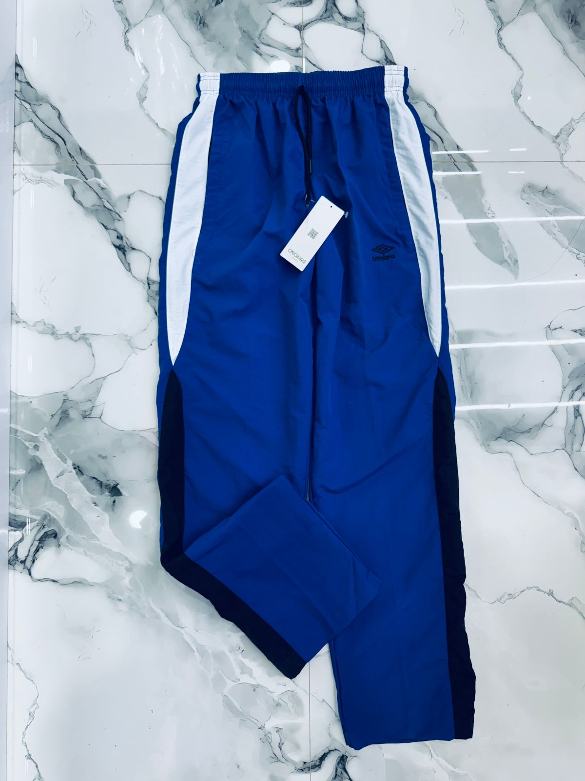Umbro Men's Royal Blue Sports Track Pants with White Side Panels