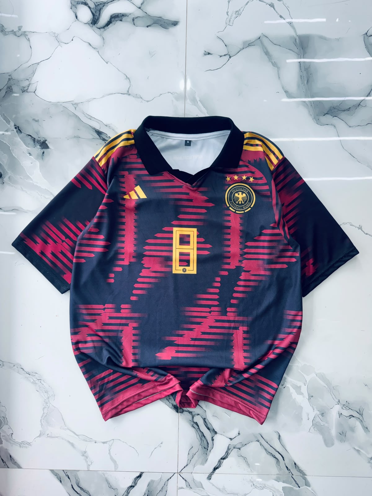 Germany Retro Black & Red Football Jersey – Classic Fan Edition