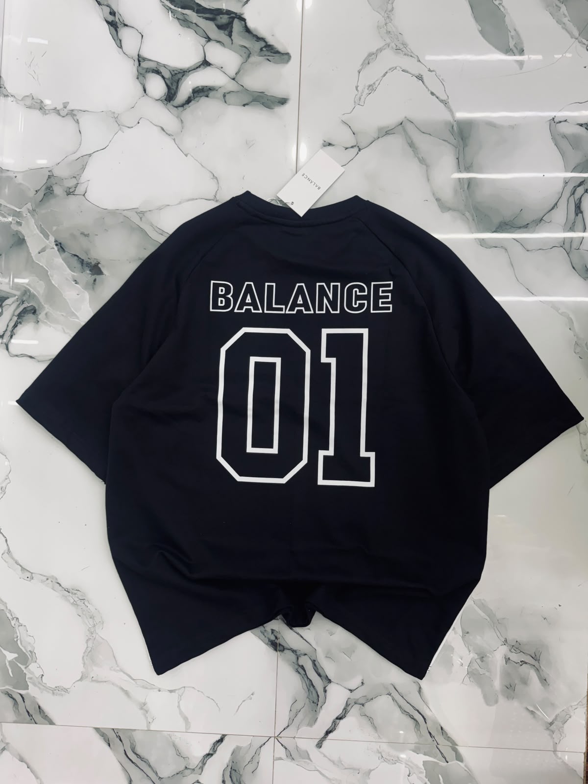 Balance 01 Five Sleeve Oversized T-Shirt – Black Edition