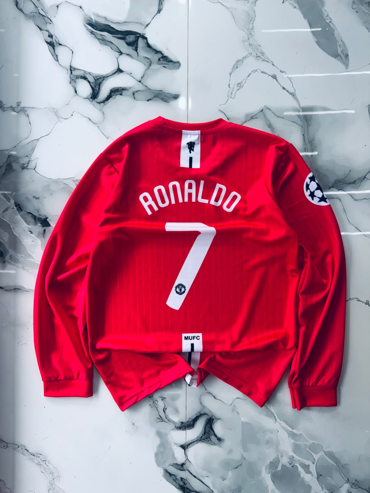 Manchester United Cristiano Ronaldo #7 Long Sleeve Home Football Jersey – Embroidered Premium Fan Edition