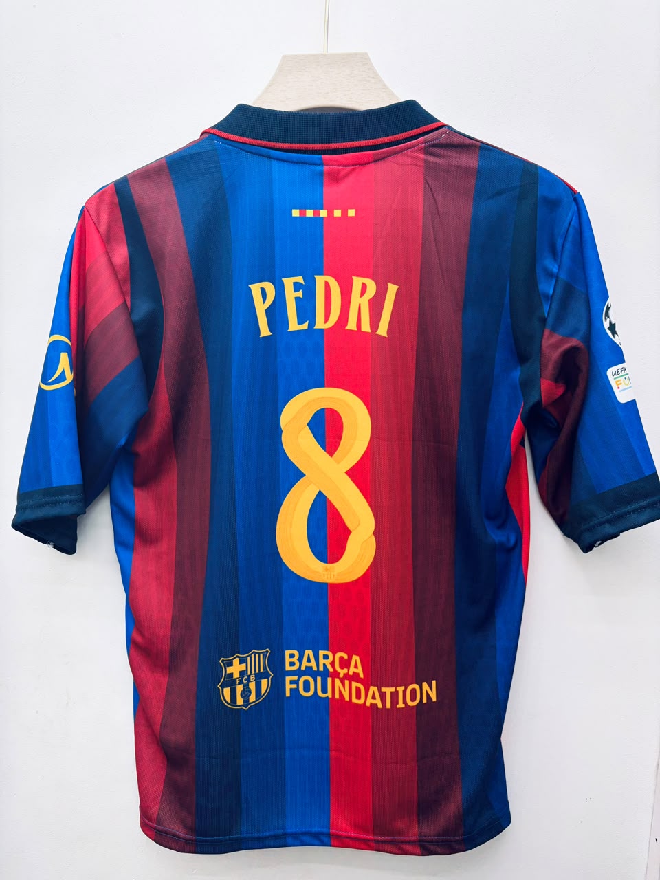FC Barcelona – Pedri #8 Oversized Collar Embroidery Jersey (2023–24 Home Kit)