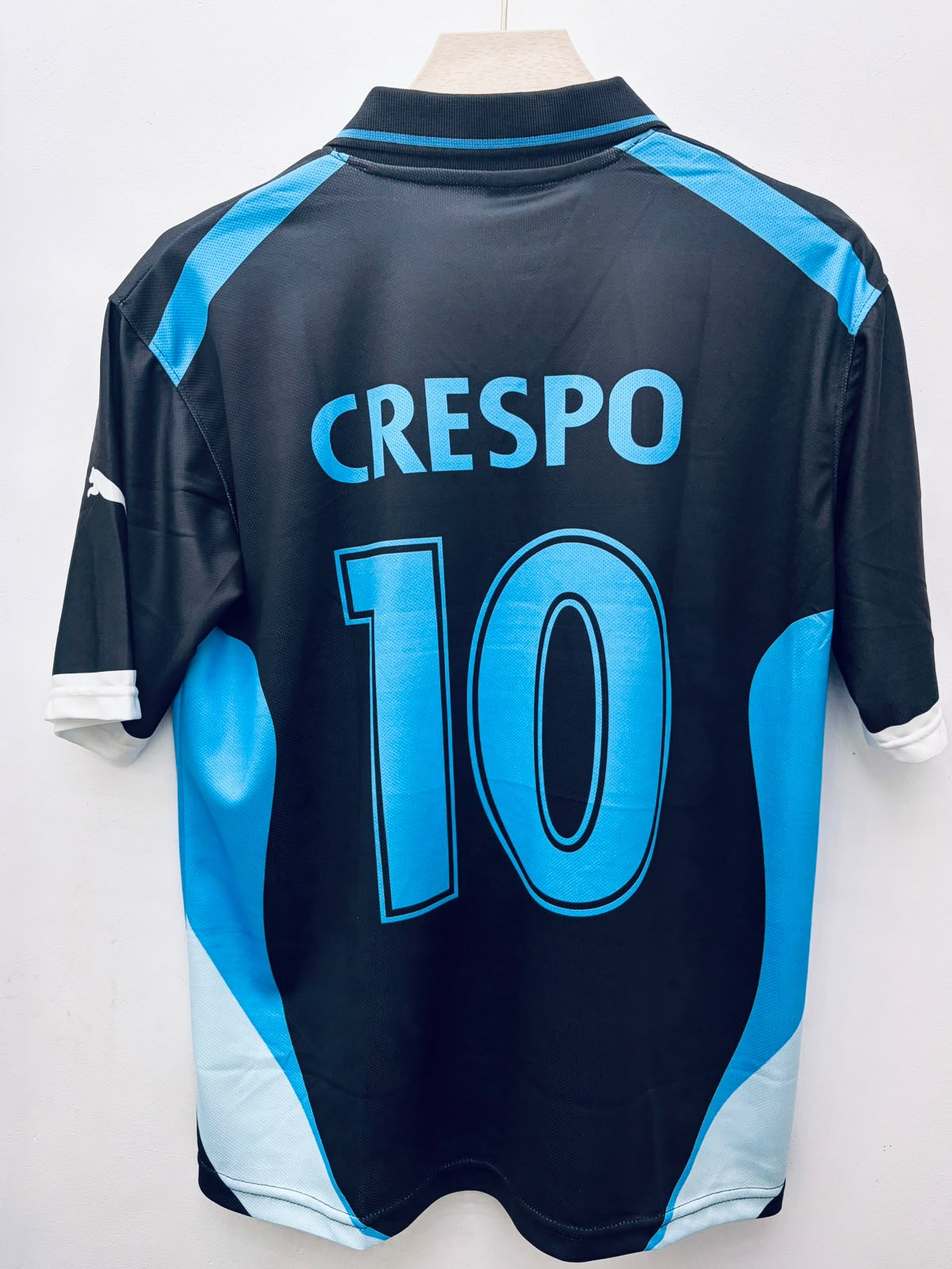 SS Lazio – Hernán Crespo #10 Oversized Collar Embroidery Jersey (2000–01 Retro Away Kit)