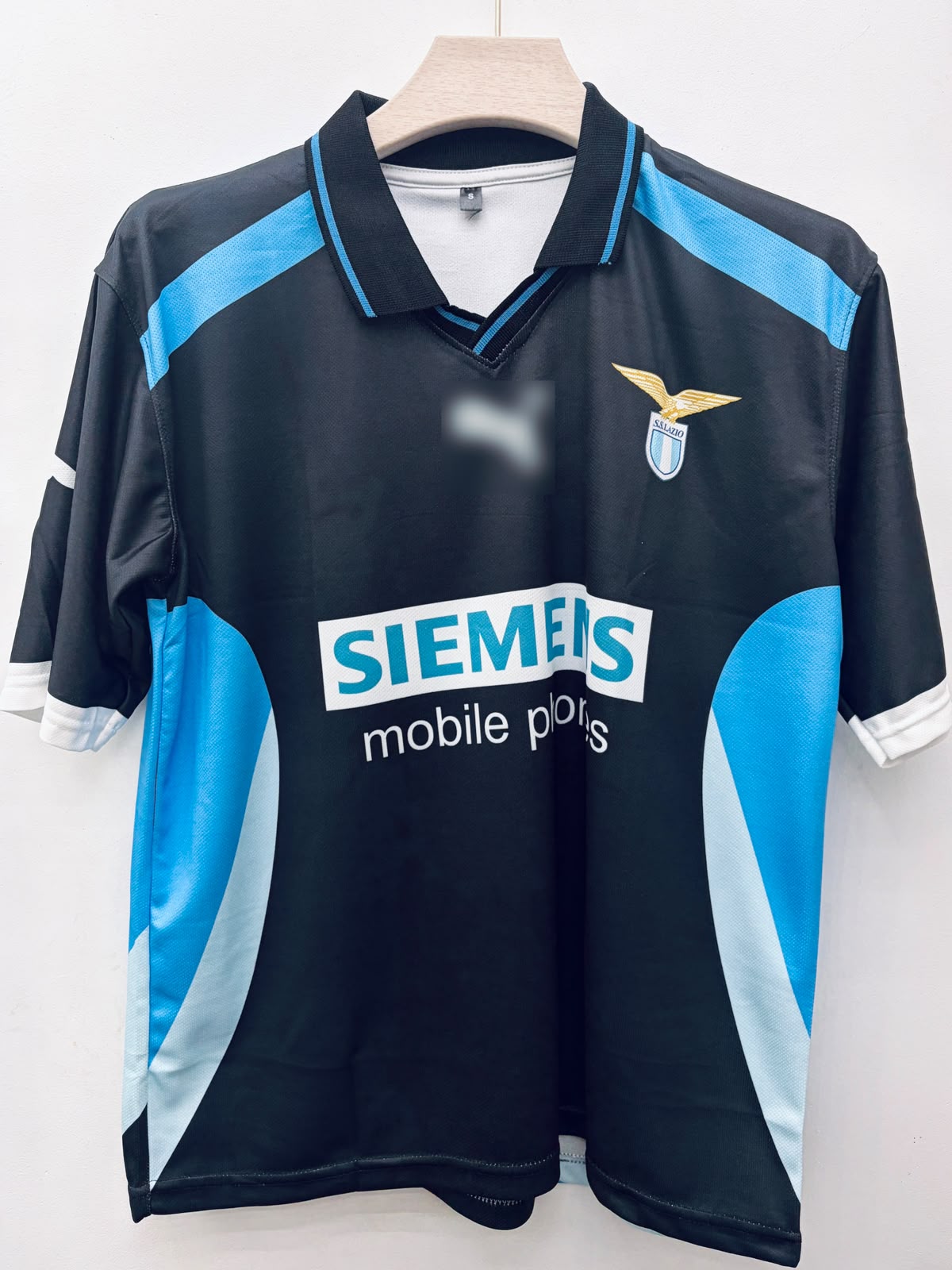 SS Lazio – Hernán Crespo #10 Oversized Collar Embroidery Jersey (2000–01 Retro Away Kit)